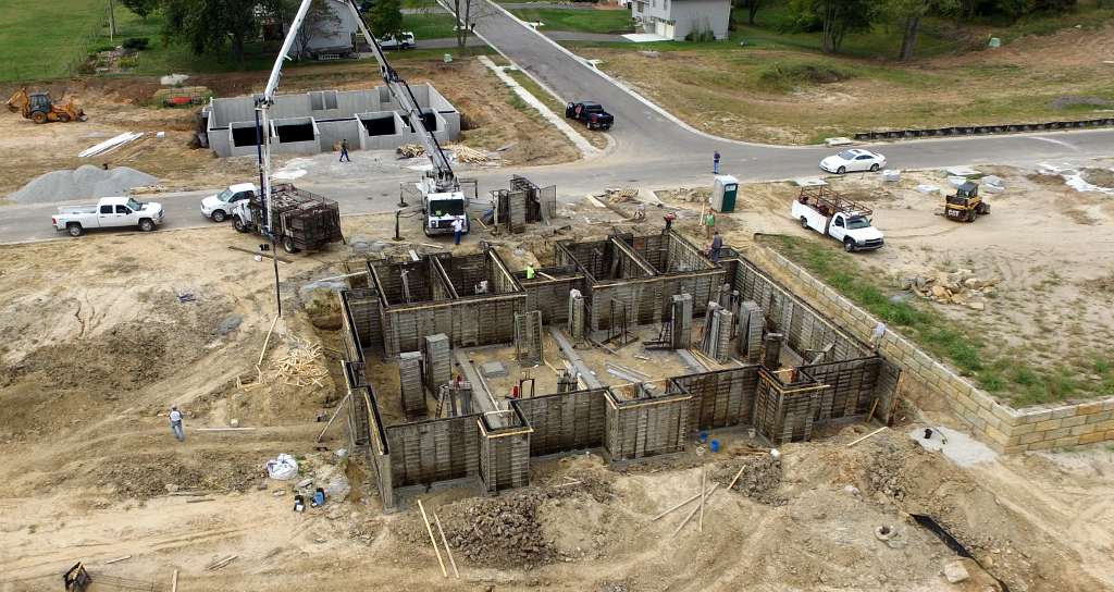 Concrete foundation set and ready to pour in Opelika Alabama