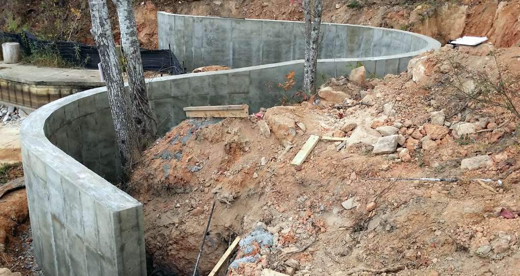 radius retaining wall